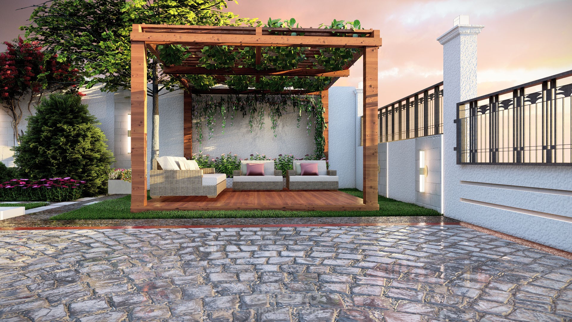 تصميم حدائق و مساحات خارجية لاندسكيب