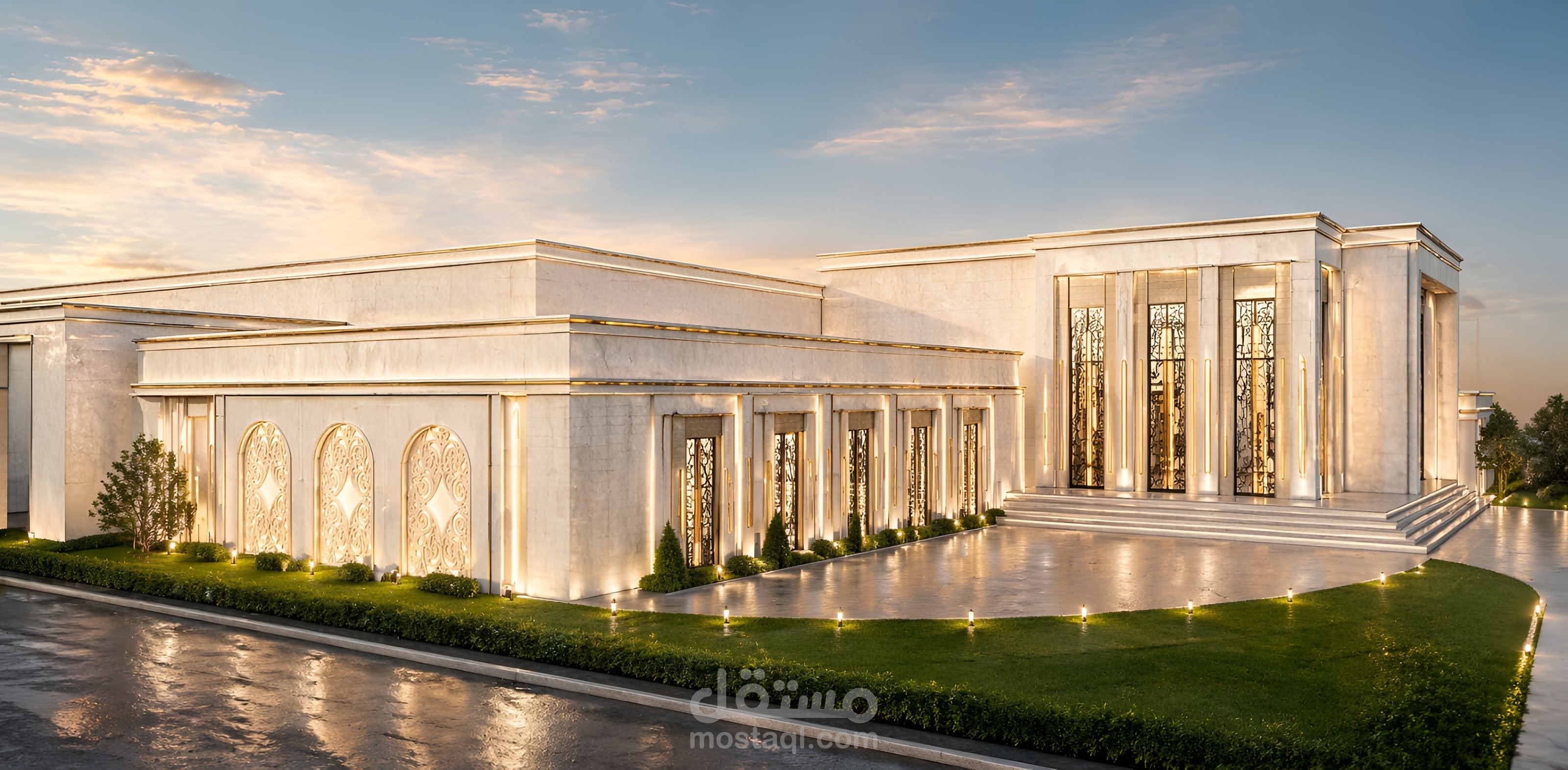 تصميم مبنى مناسبات فاخرة بستايل نيو-كلاسيك/ سلطنة عمان