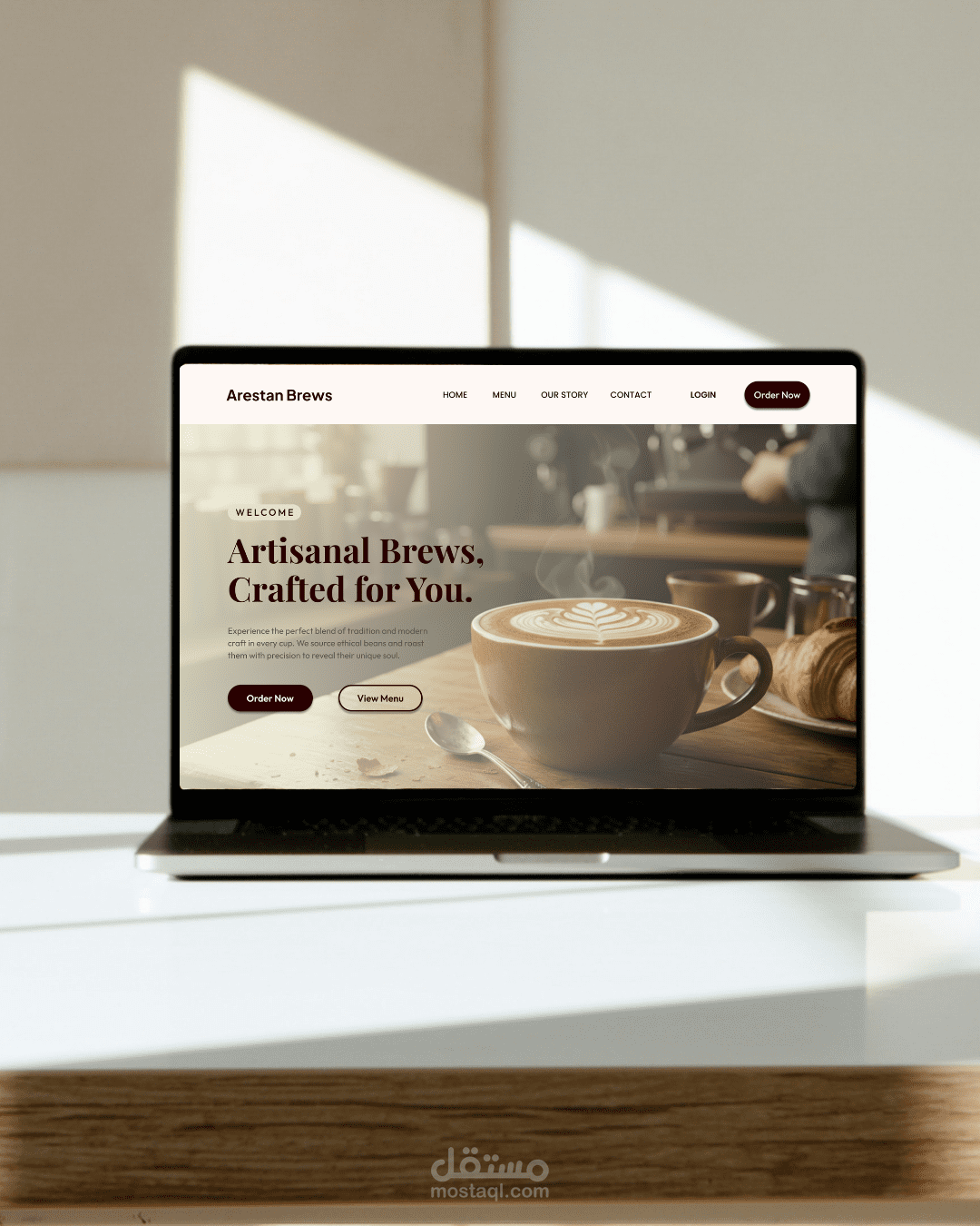 تصميم واجهات وتجربة مستخدم لموقع ويب مقهى عصري | Cafe Website UI/UX Design