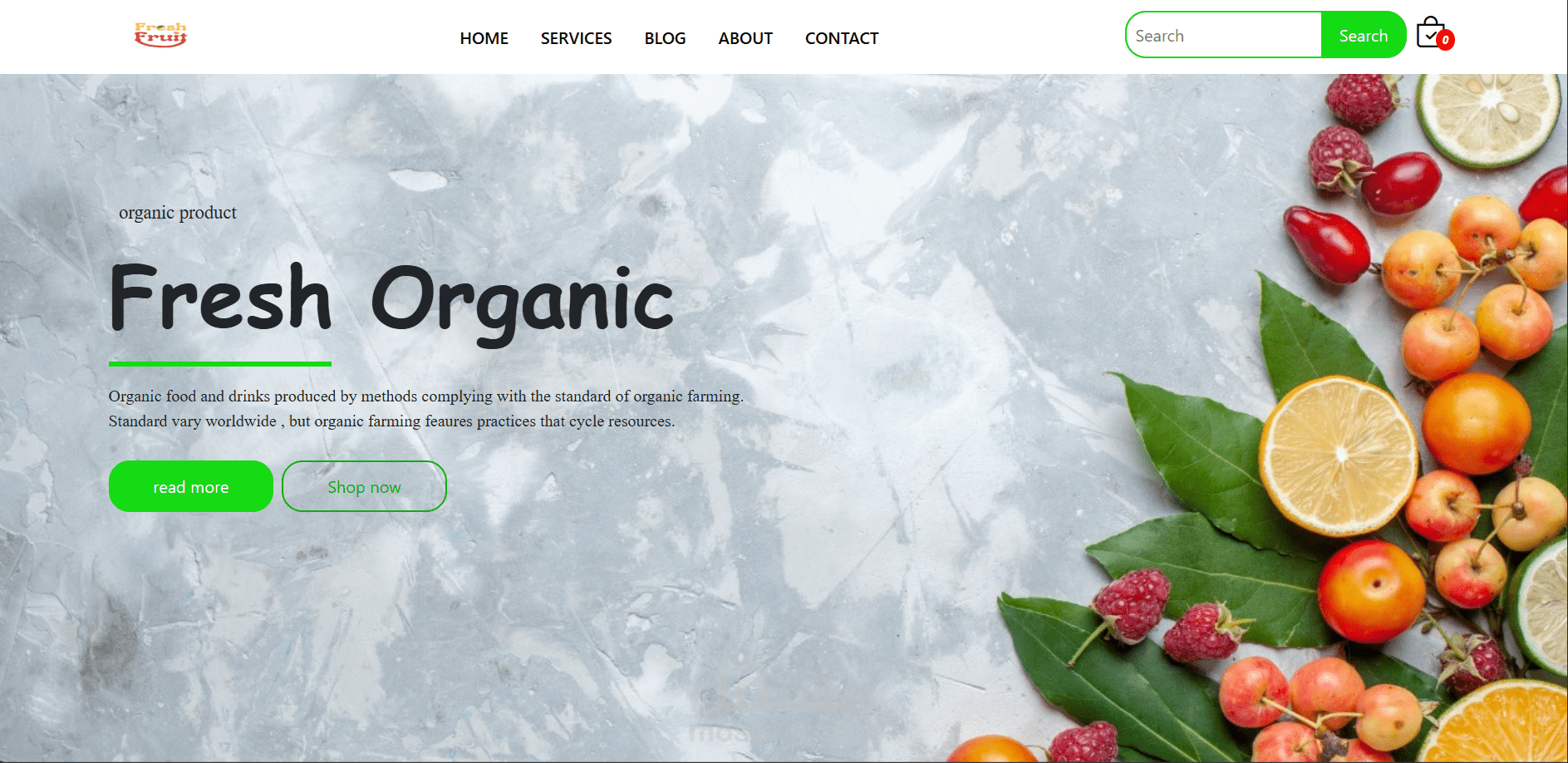 A colorful-Fruit-Website