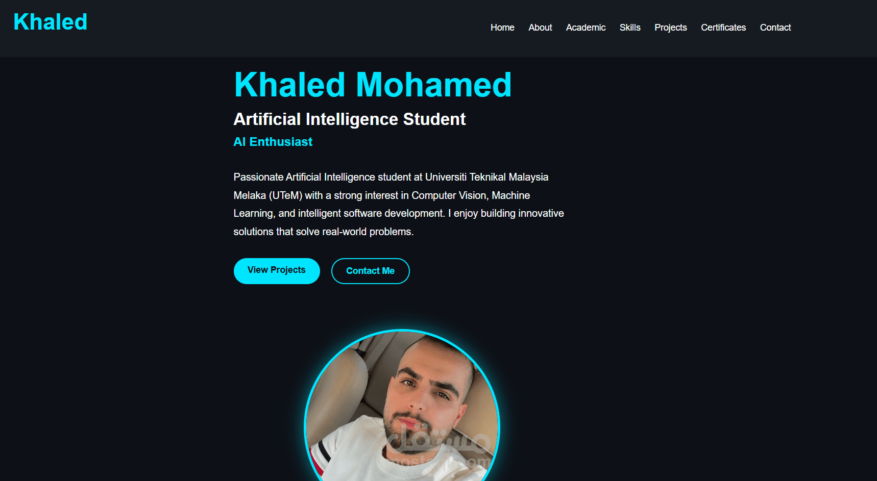 تصميم وتطوير موقع شخصي تفاعلي باستخدام HTML CSS JavaScript