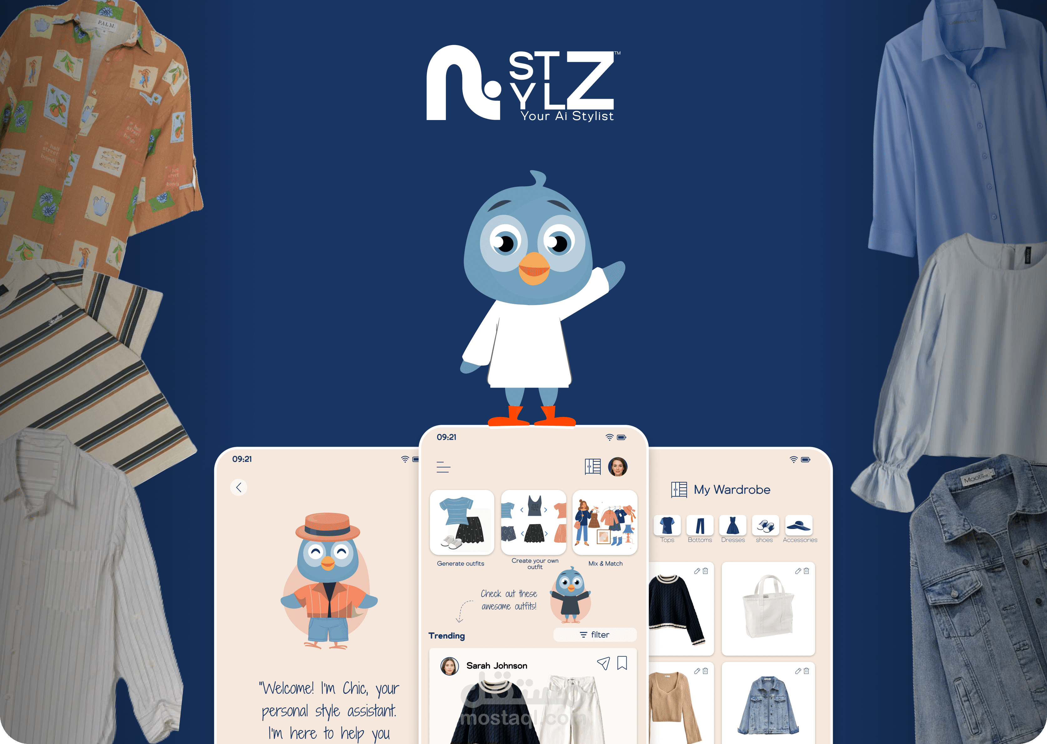 تطبيق Stylz لمساعدتك في اختيار وتنسيق الملابس | دراسة حالة UX/UI