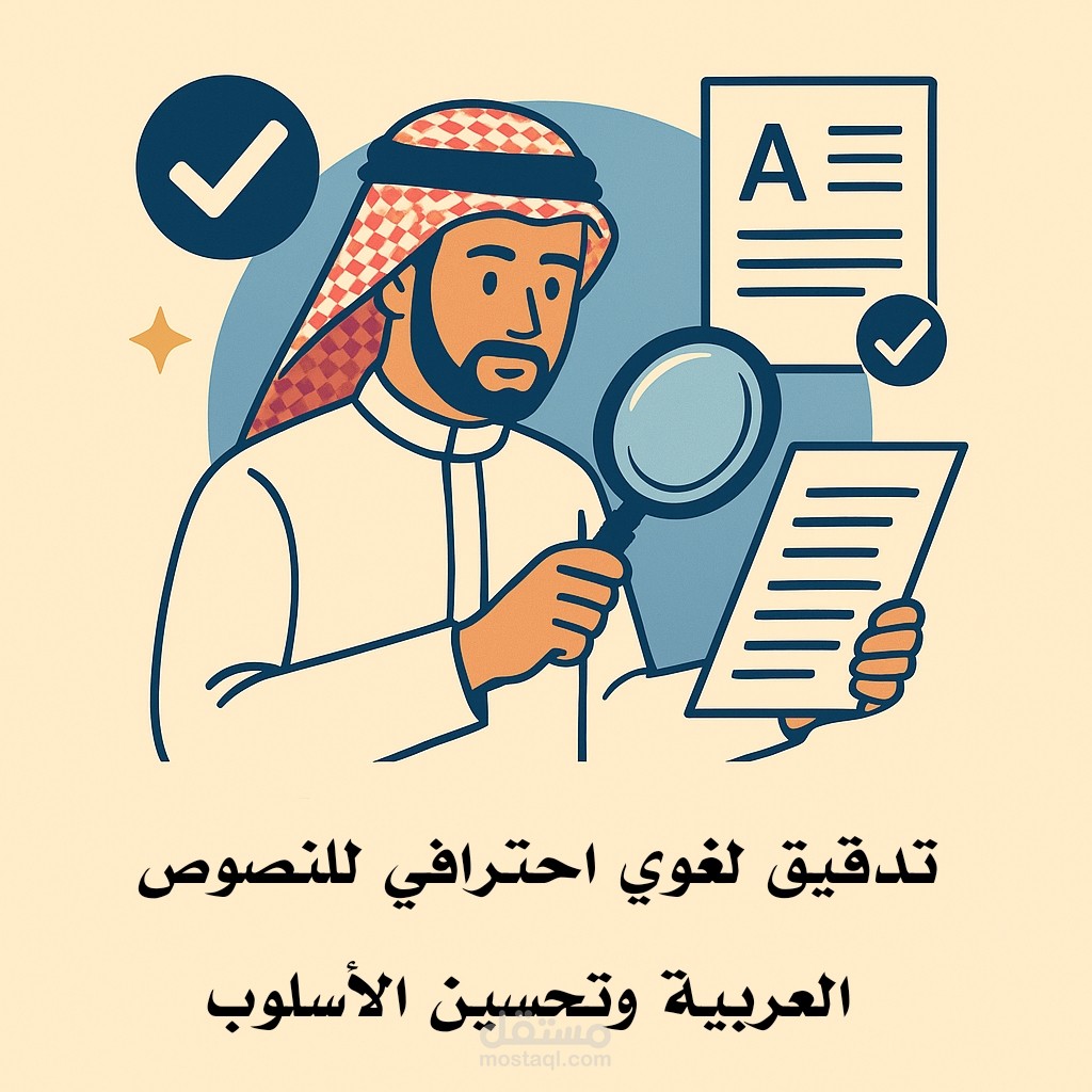 تدقيق لغوي احترافي للنصوص العربية وتحسين الأسلوب