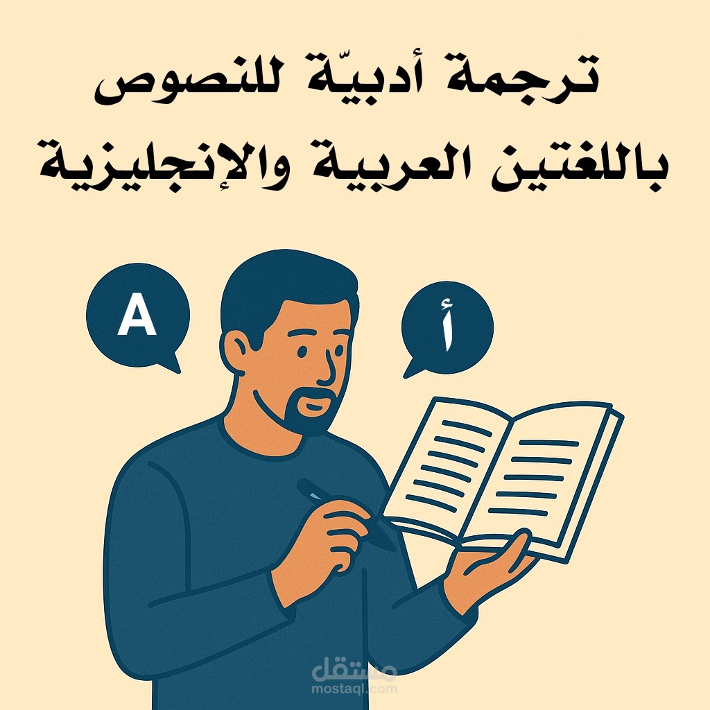 ترجمة أدبيّة للنصوص باللغتين العربية والإنجليزية