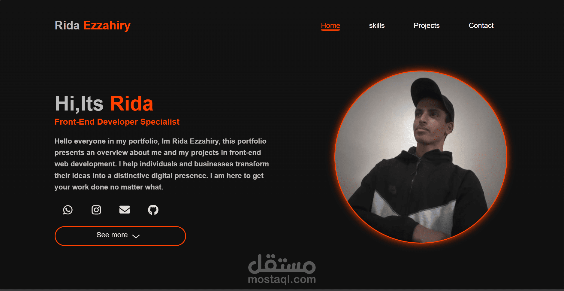 تصميم وبرمجة بورتفوليو شخصي احترافي يعرض المهارات و الأعمال و نبذة عني