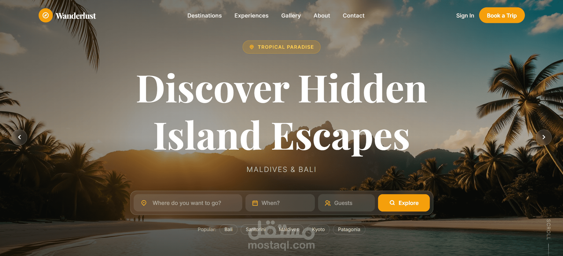 Tourism Oriented Landing Page / صفحة هبوط