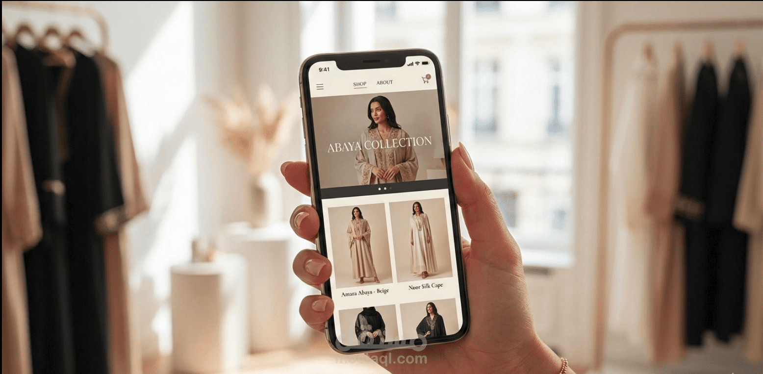 تصميم واجهة متجر إلكتروني فاخر لبراند أزياء نسائي (WordPress)