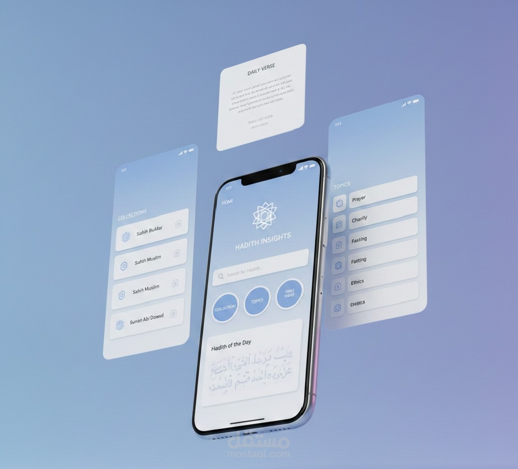 تصميم وبرمجة لتطبيق أحاديث نبوية للهواتف الذكية