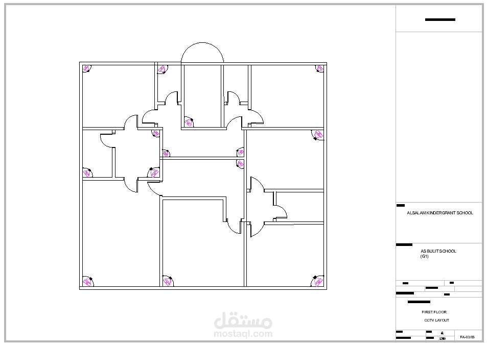مخطط توزيع كمرات مراقبه (CCTV Layout)