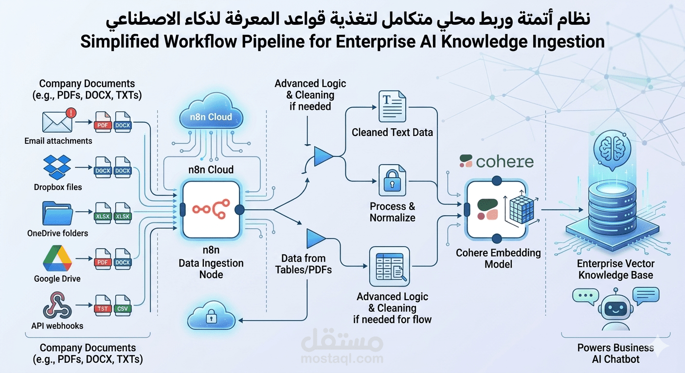نظام أتمتة وربط سحابي متكامل لتغذية قواعد المعرفة للذكاء الاصطناعي