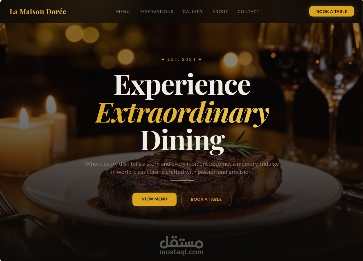 نظام متكامل لإدارة وحجز مطعم فاخر (Luxury Restaurant Management System)