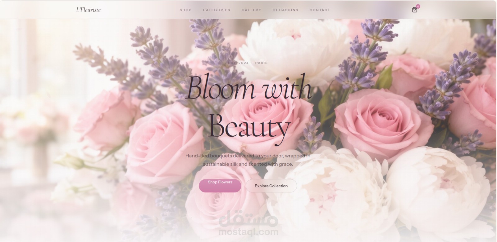 تصميم متجر إلكتروني لبيع الزهور والهدايا الفاخرة | L'Fleuriste