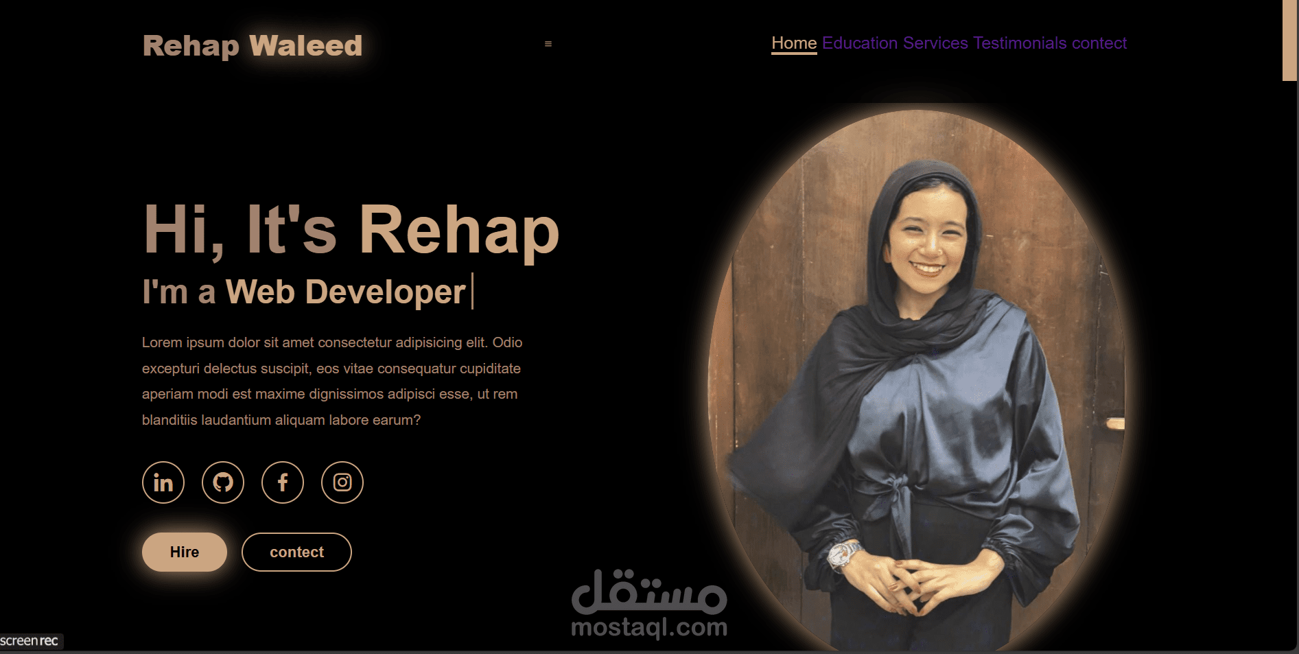 تصميم صفحة هبوط portfolio