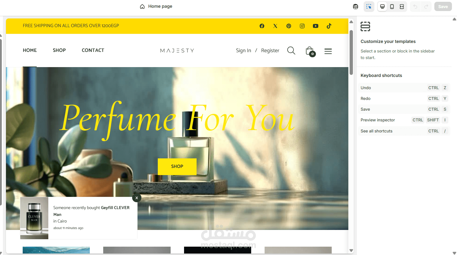 Shopify store ( majestyeg )