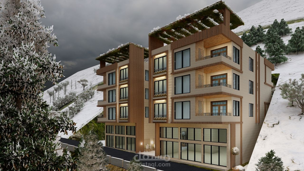 تصميم معماري  لبناء سكني(٦٠٠متر مربع)