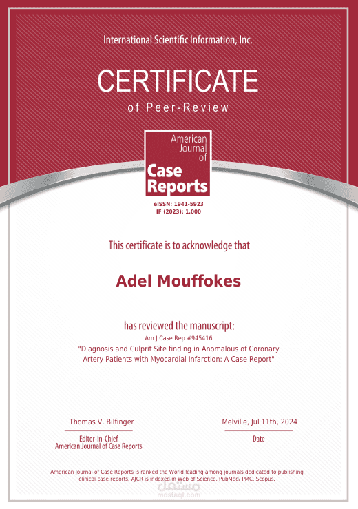 مراجعة الأبحاث العلمية، التدقيق اللغوي و التعديل.  Reviewer, editor, proofreader