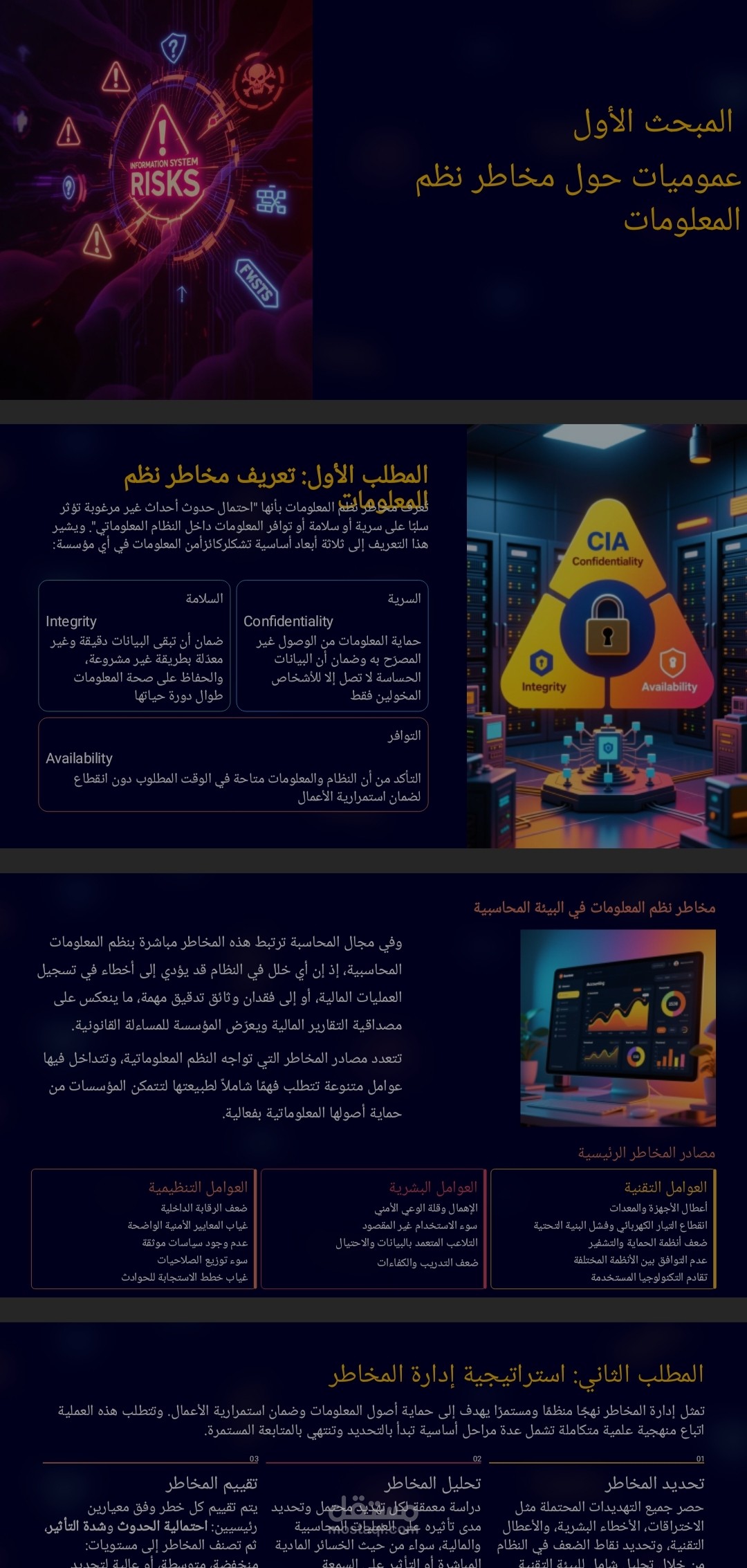 تصميم عرض تقديمي لبحت مخاطر نظم المعلومات