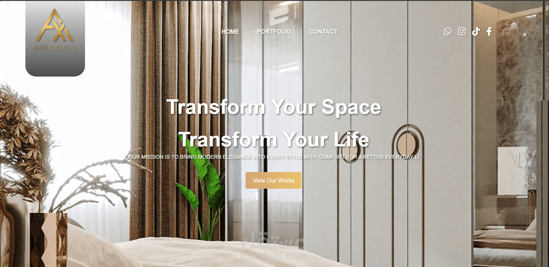 موقع هندسي لمكتب ديكور و تصميم جذاب وتجربة استخدام ممتازة