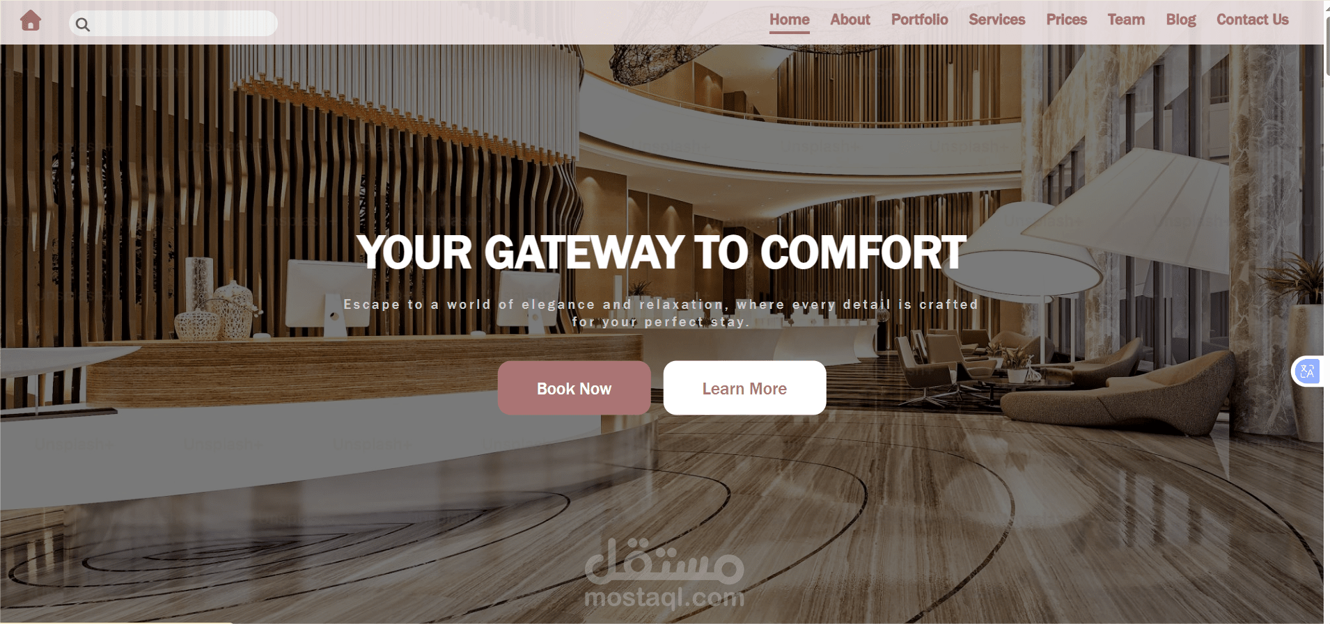 Hotel landing page