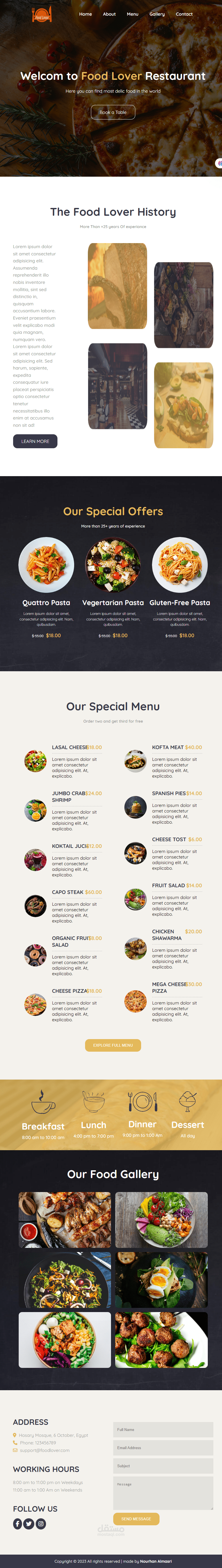 Restaurant Landing Page