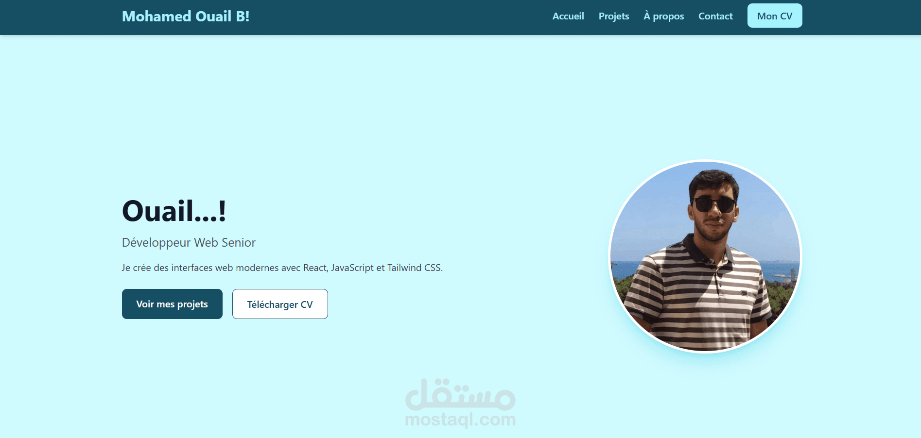 تصميم ملفات شخصية عن طريق React.js , tailwind css