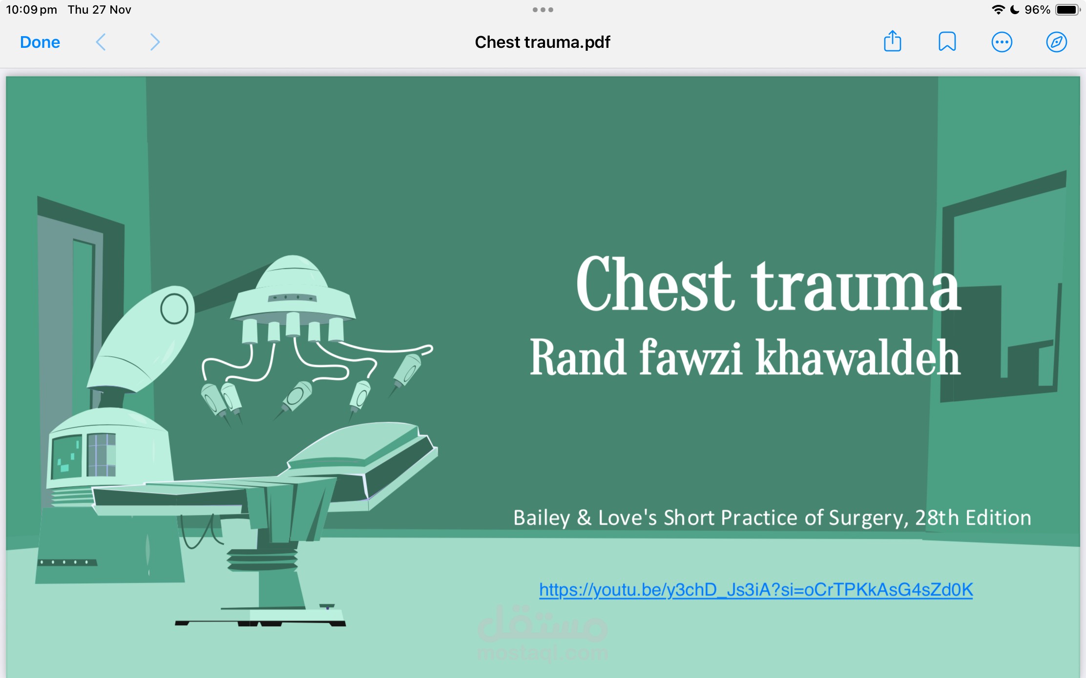 Lecture about chest trauma