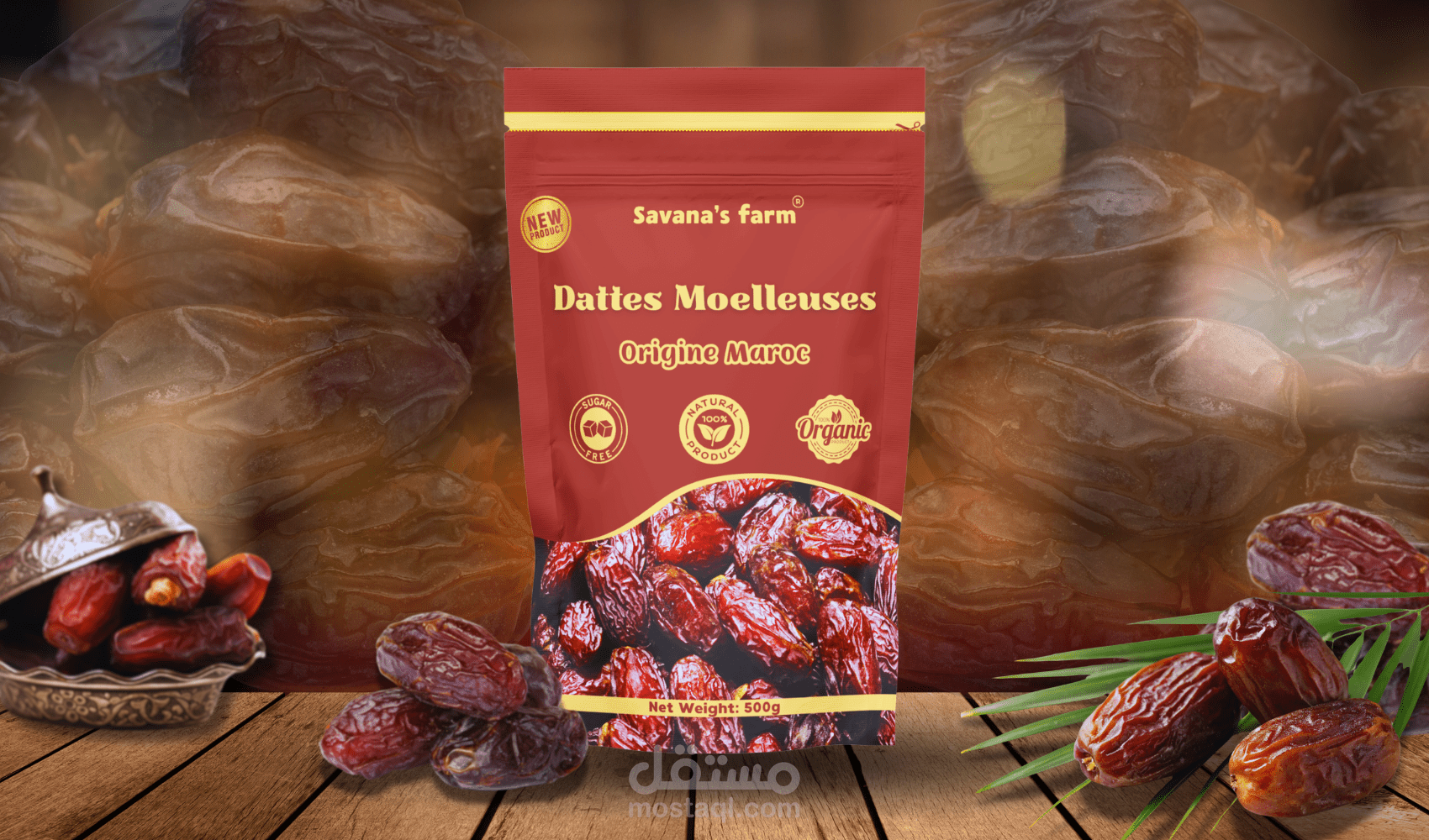 تصميم عبوة تمور بأسلوب عصري فاخر