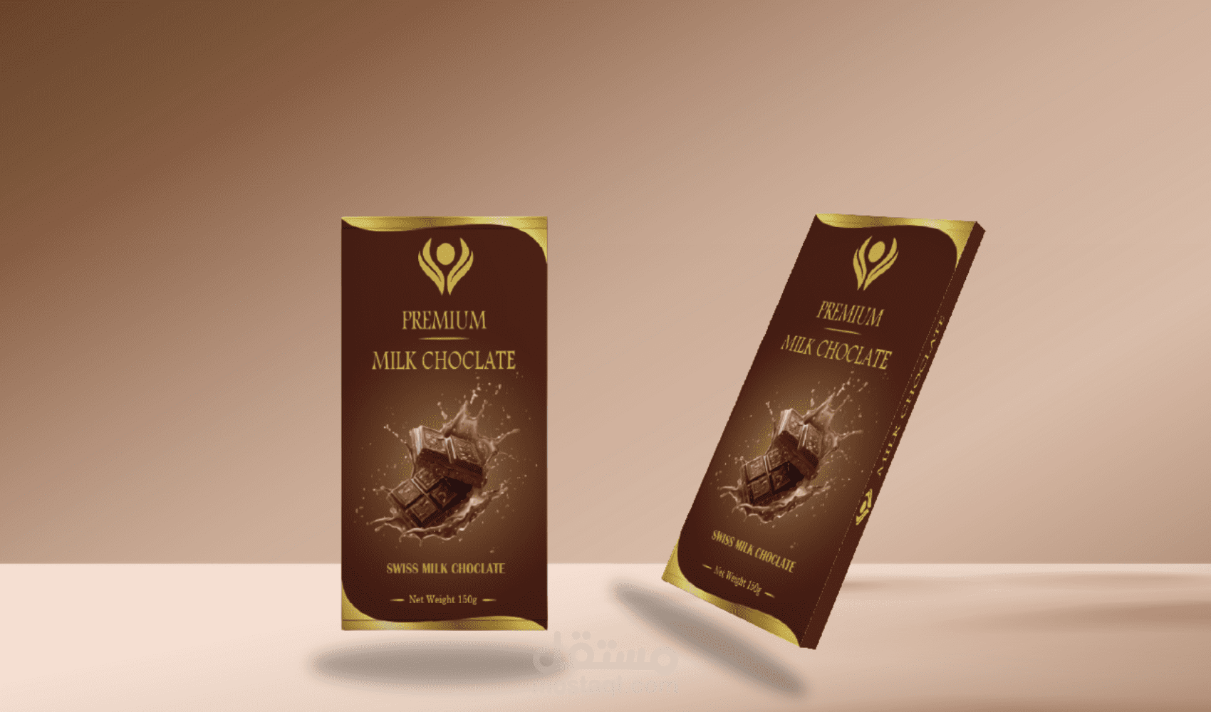 تصميم عبوة شوكولاتة (Premium Milk Chocolate Packaging Design)