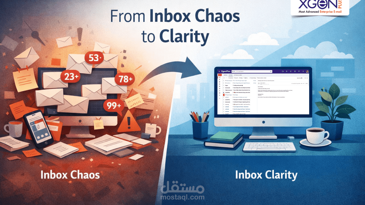 .Email Management & Inbox Organization / إدارة البريد الإلكتروني وتنظيم الرسائل الواردة باحترافية.