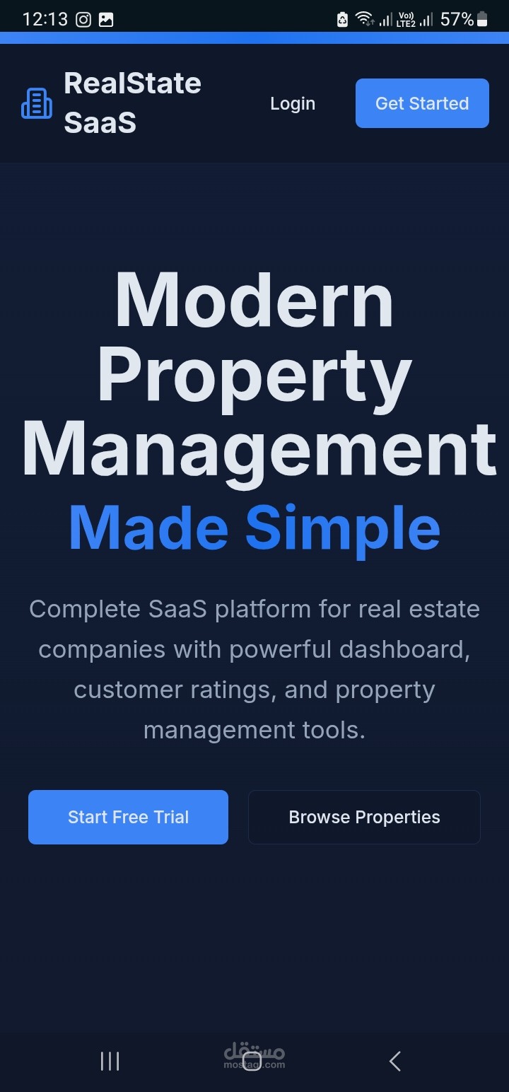 انشاء وتصميم موقع للعقارات