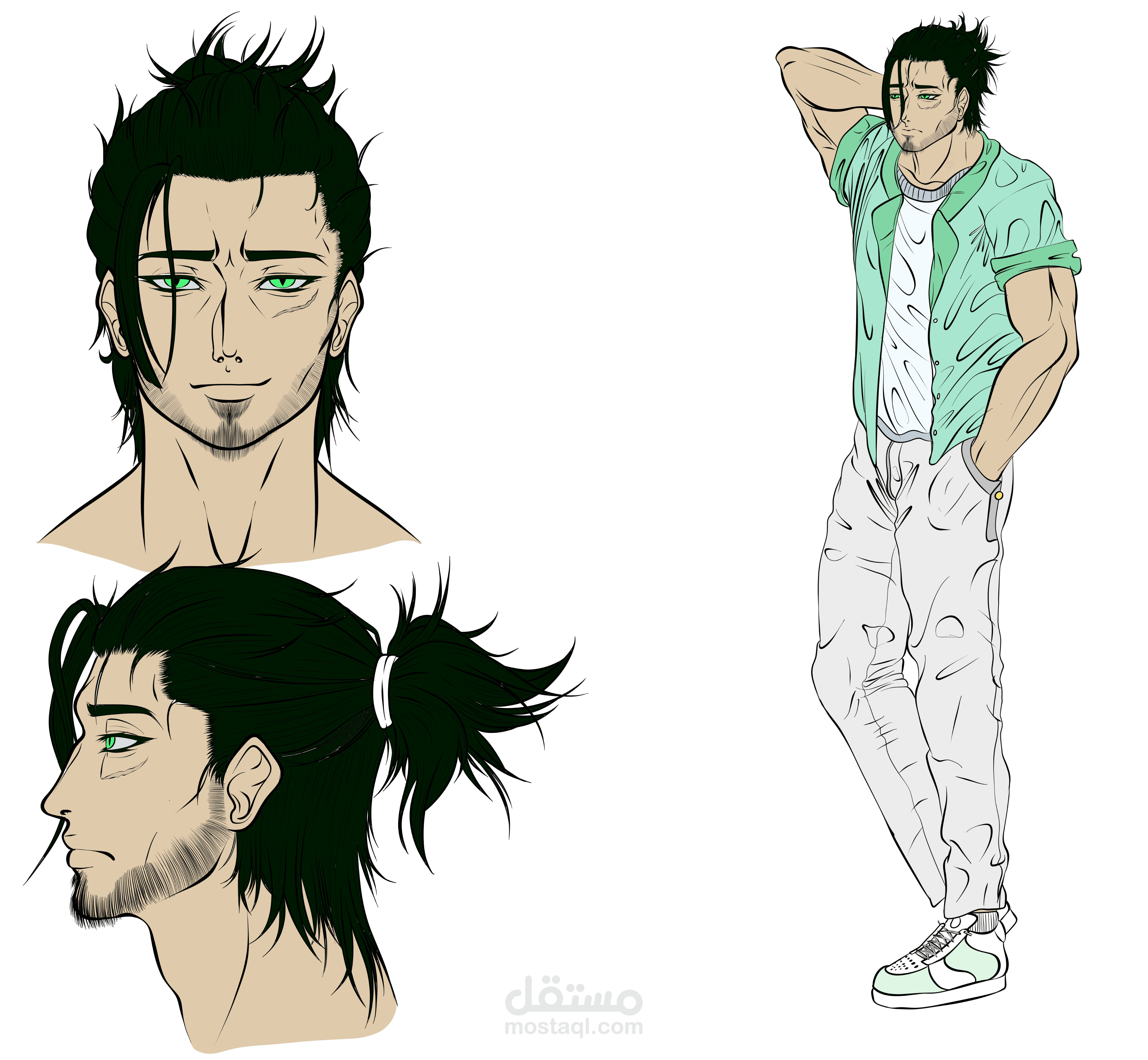 تصميم شخصية رقميا باسلوب الانمي.