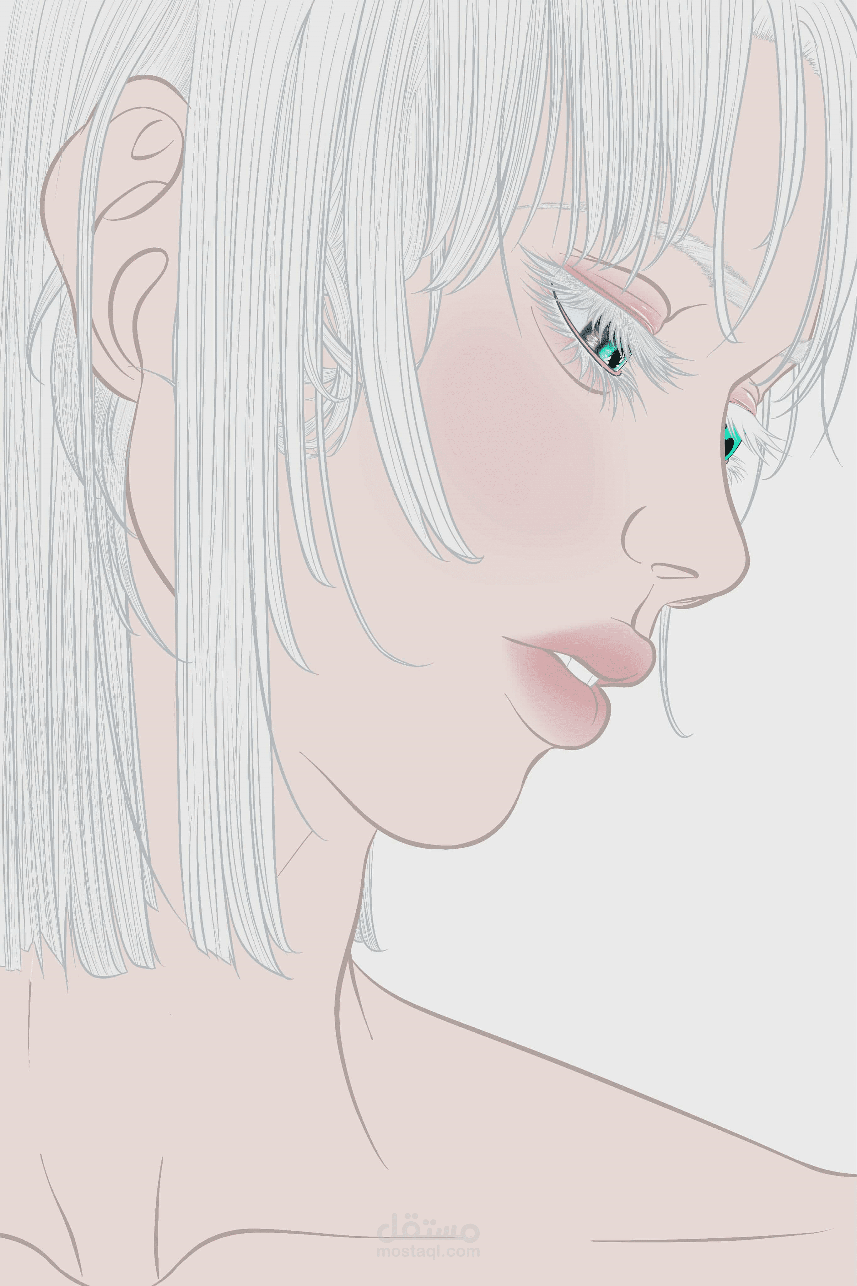رسم رقمي لشخصية انمي بستايلي الشخصي.