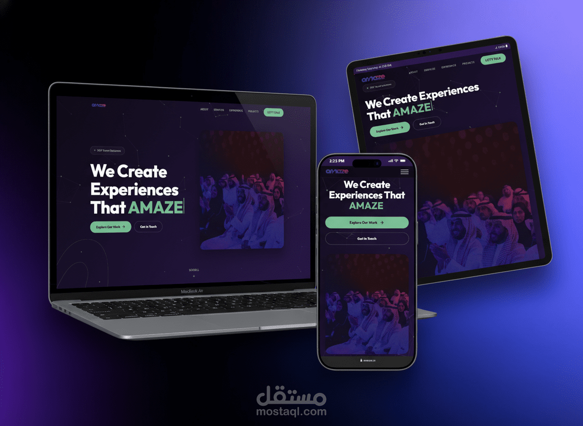 موقع تعريفي تفاعلي لشركة فعاليات سعودية