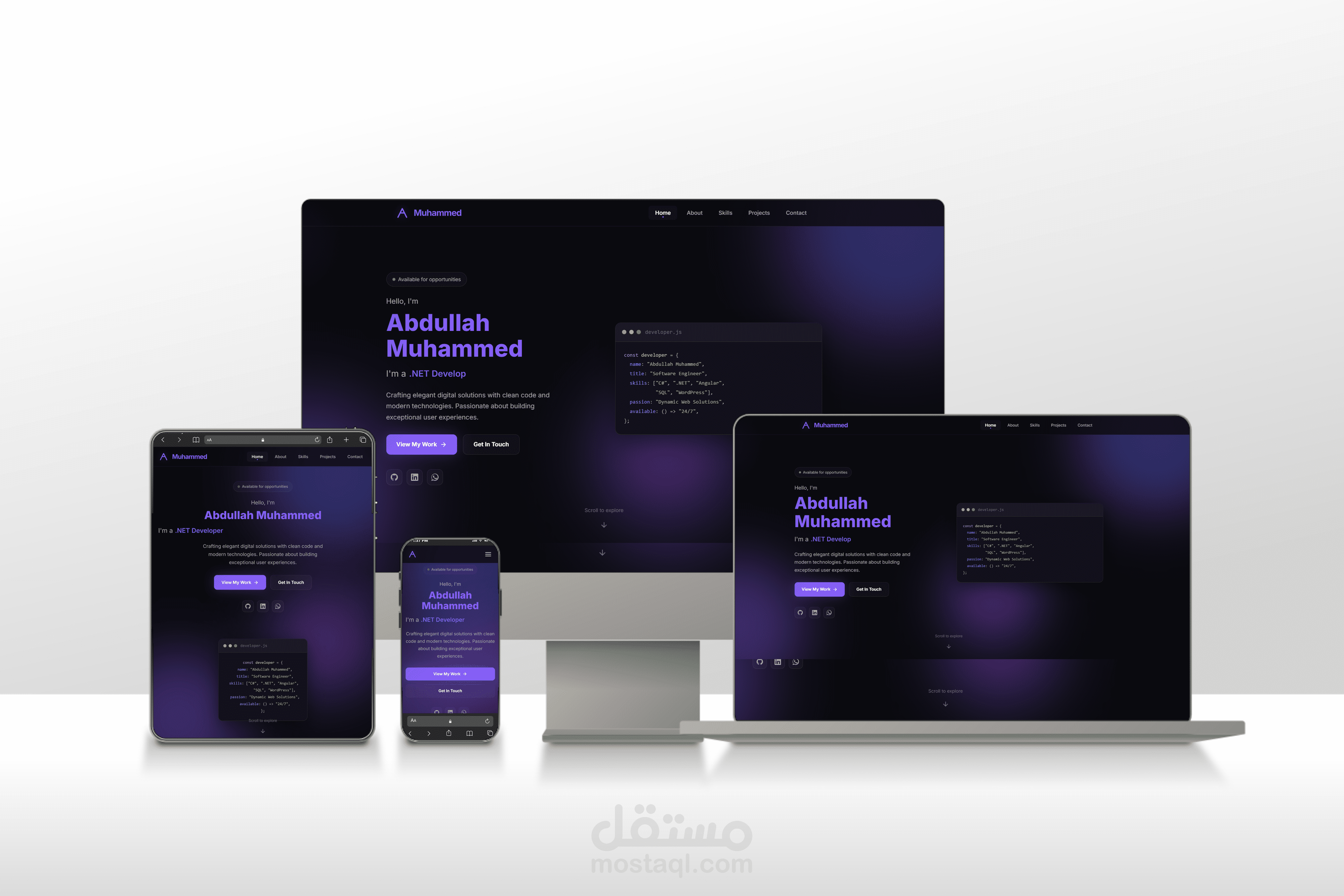 بورتفوليو شخصي عصري لعرض الأعمال والمهارات ( Portfolio )