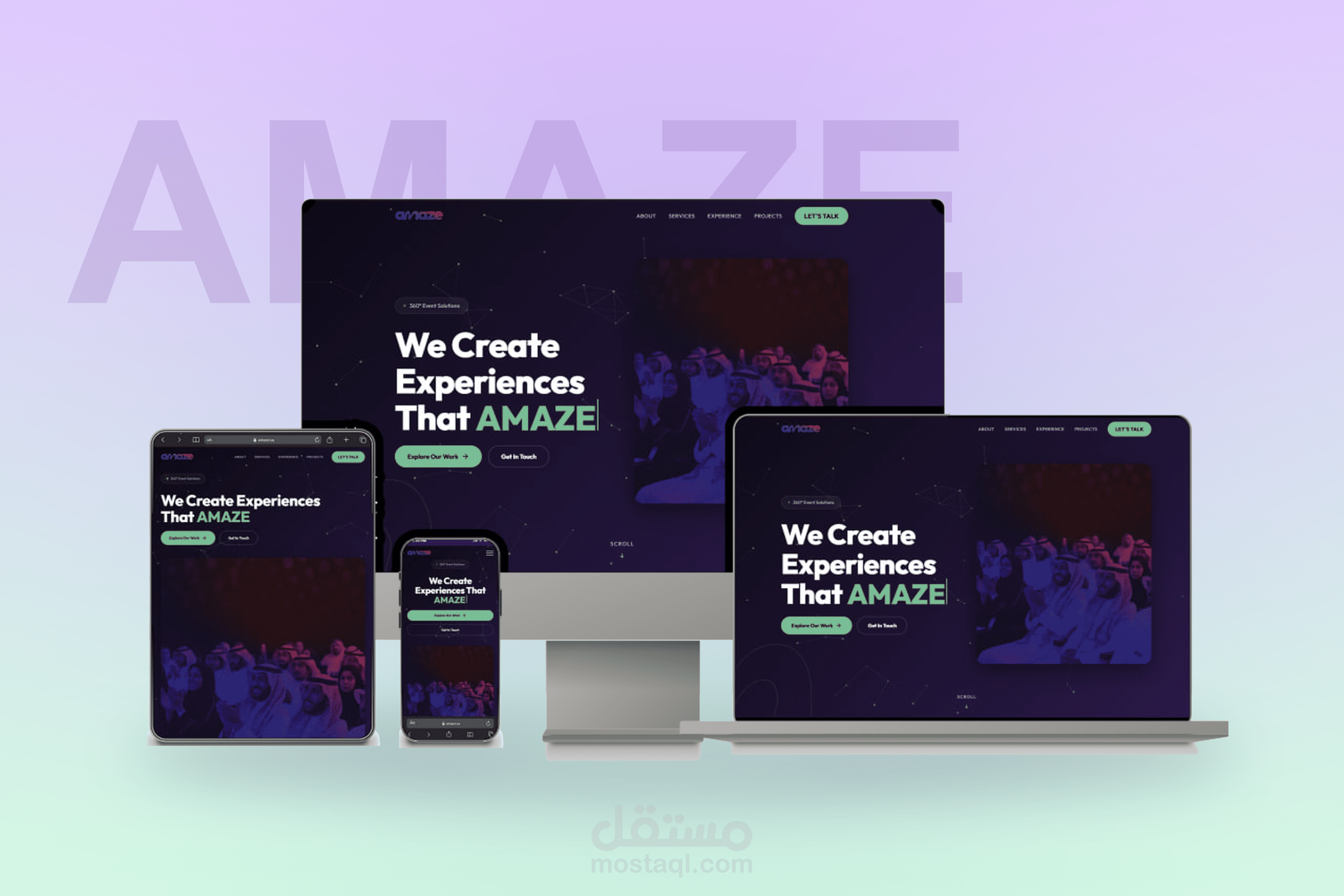 تطوير وبرمجة موقع شركة AMAZE للفعاليات