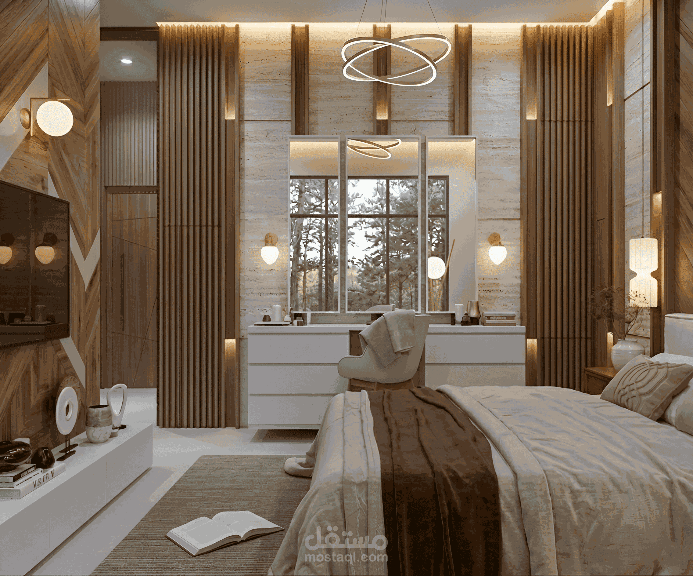تصميم داخلي جناح نوم رئيسي (Master Suite Design)
