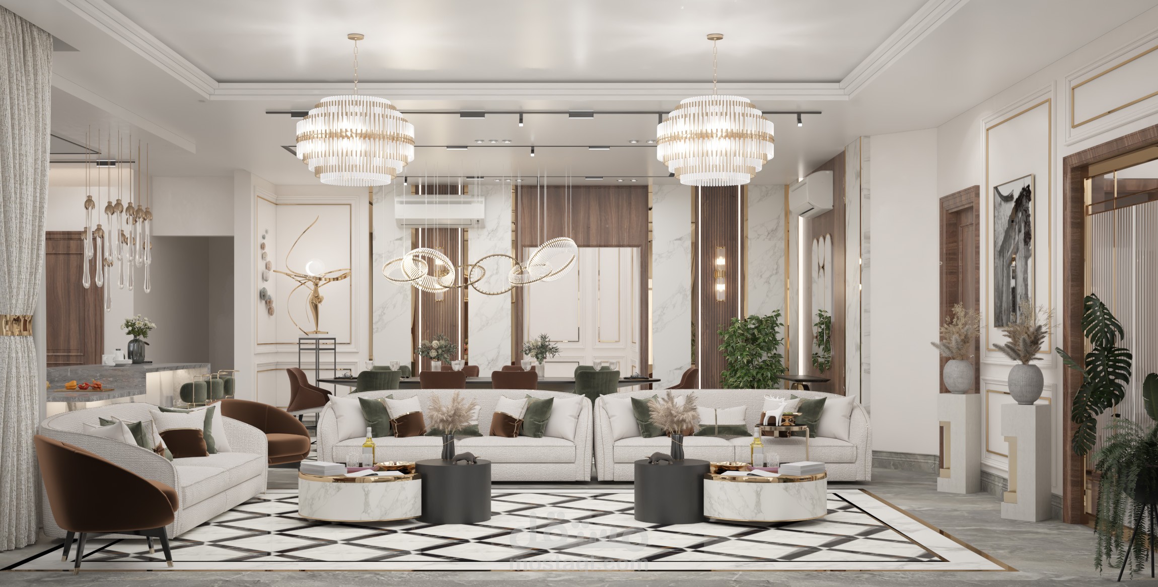 تصميم ديكور داخلى لفيلا سكنيه
