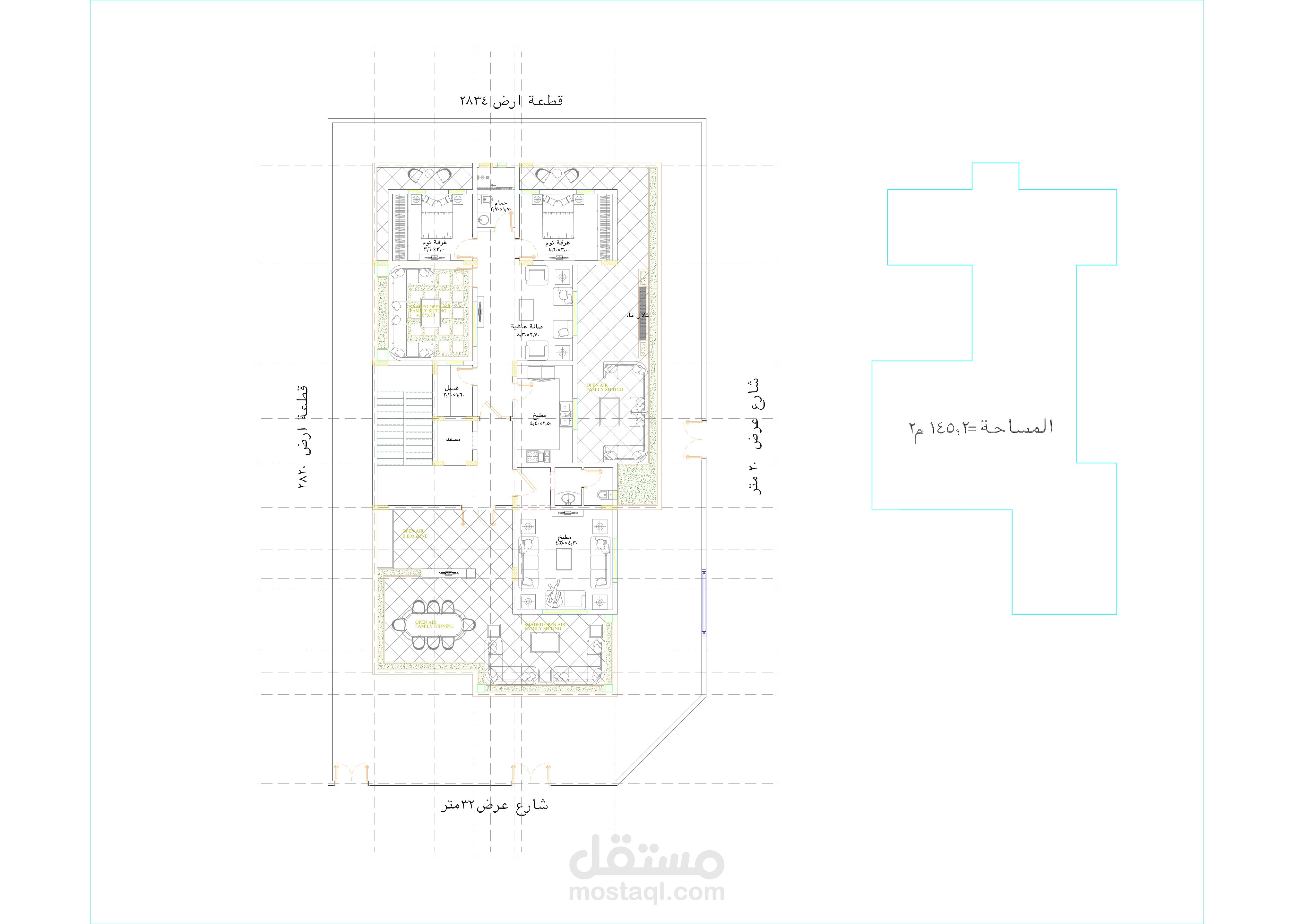 تصميم ملحق بناء على اشتراطات الكود السعودى