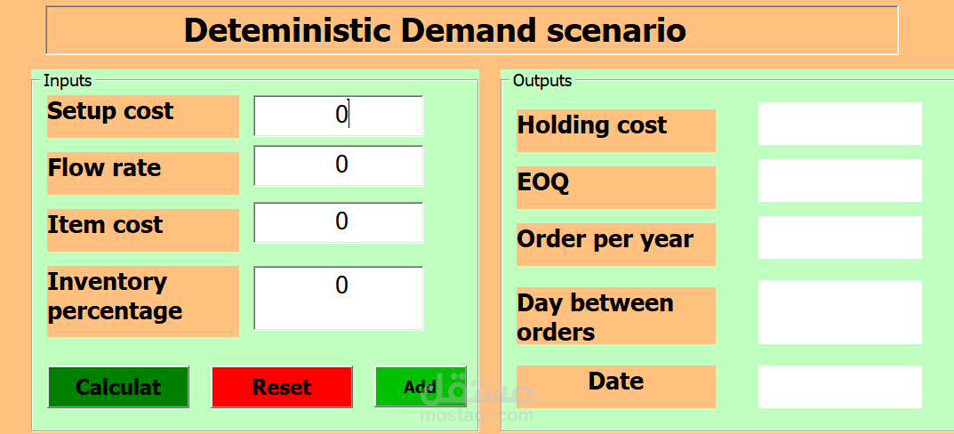 Deterministic Demand Scenario
