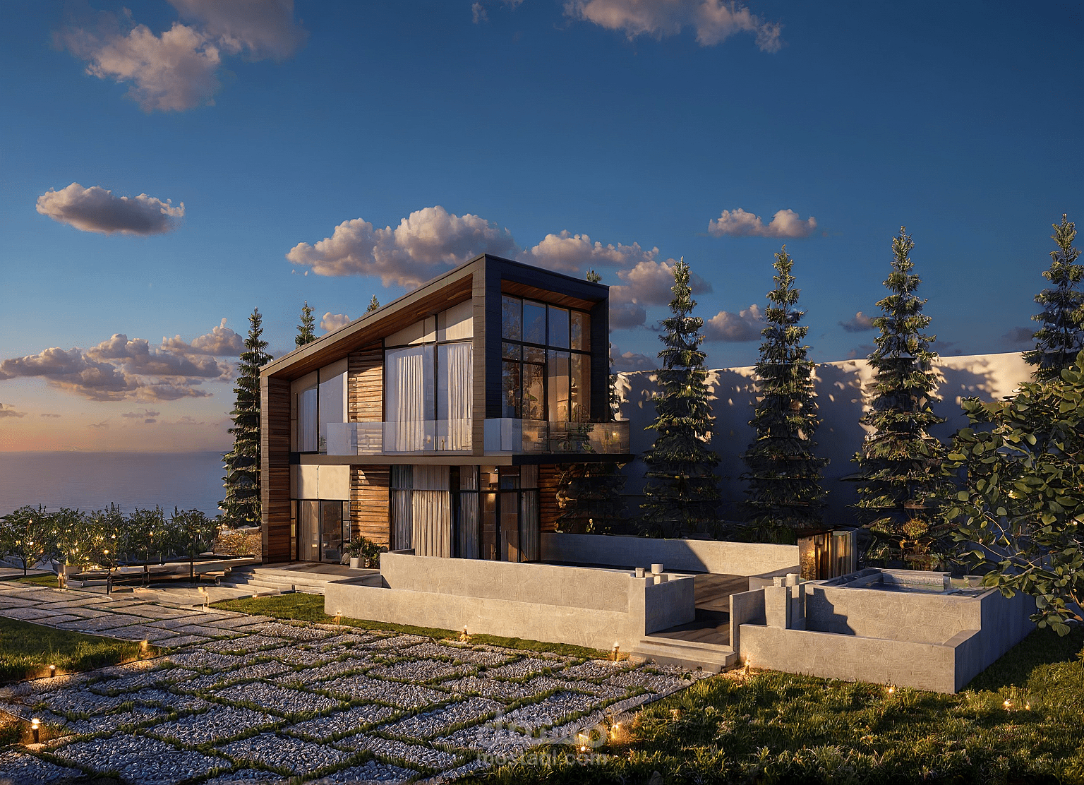 Private office suite inside a villa