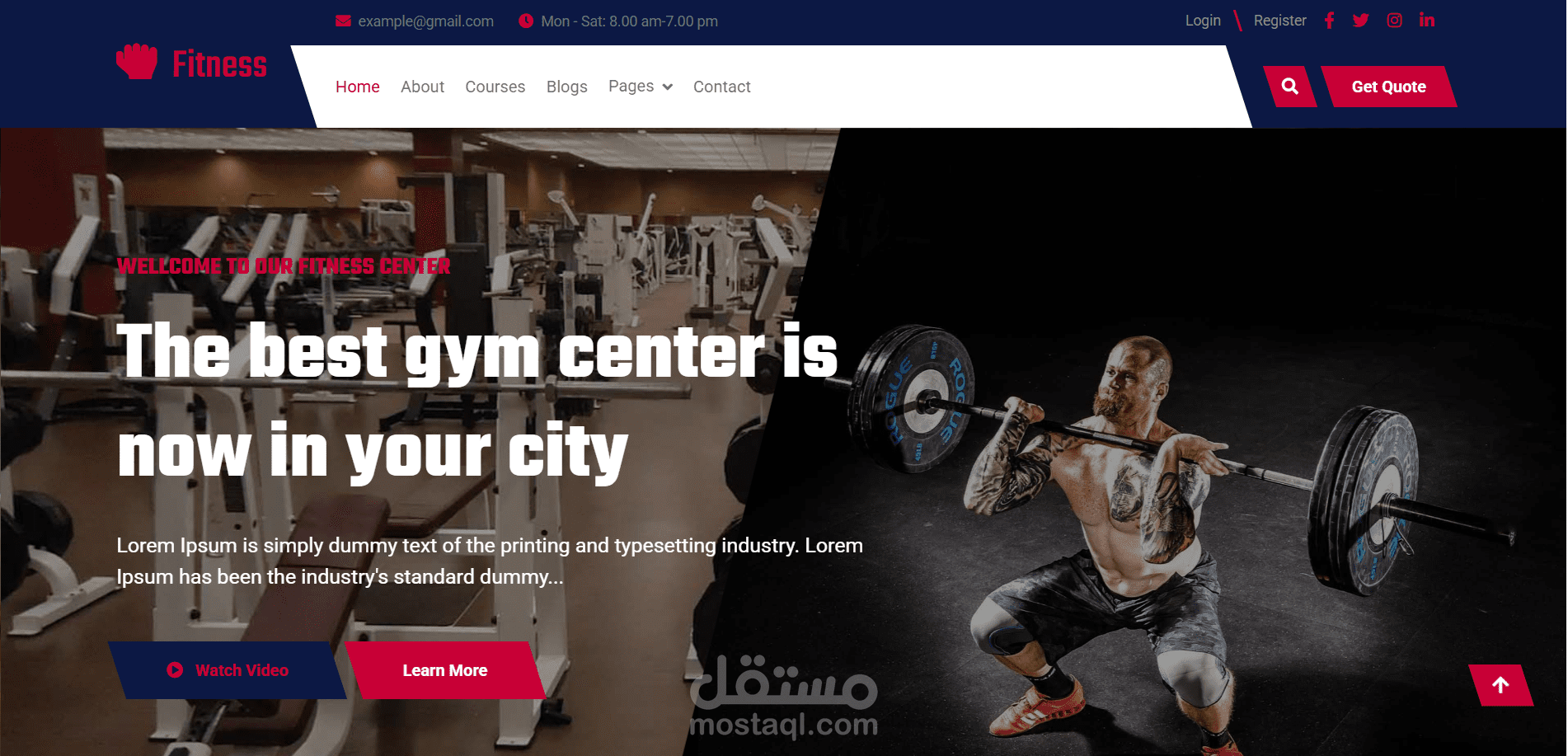 Fitness Center - Gym & Training Landing Page