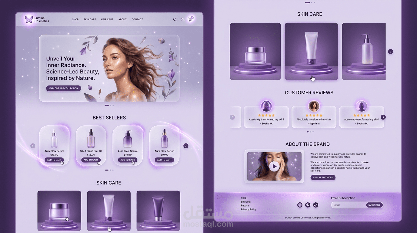 Cosmetics Brand Home Page