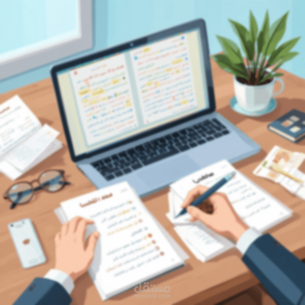 خدمة تدقيق لغوي وتصحيح النصوص العربية والإنجليزية بإحترافية