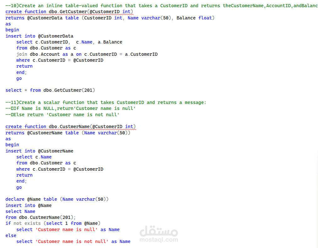 SQL Banking Database – Queries, Functions & Stored Procedures