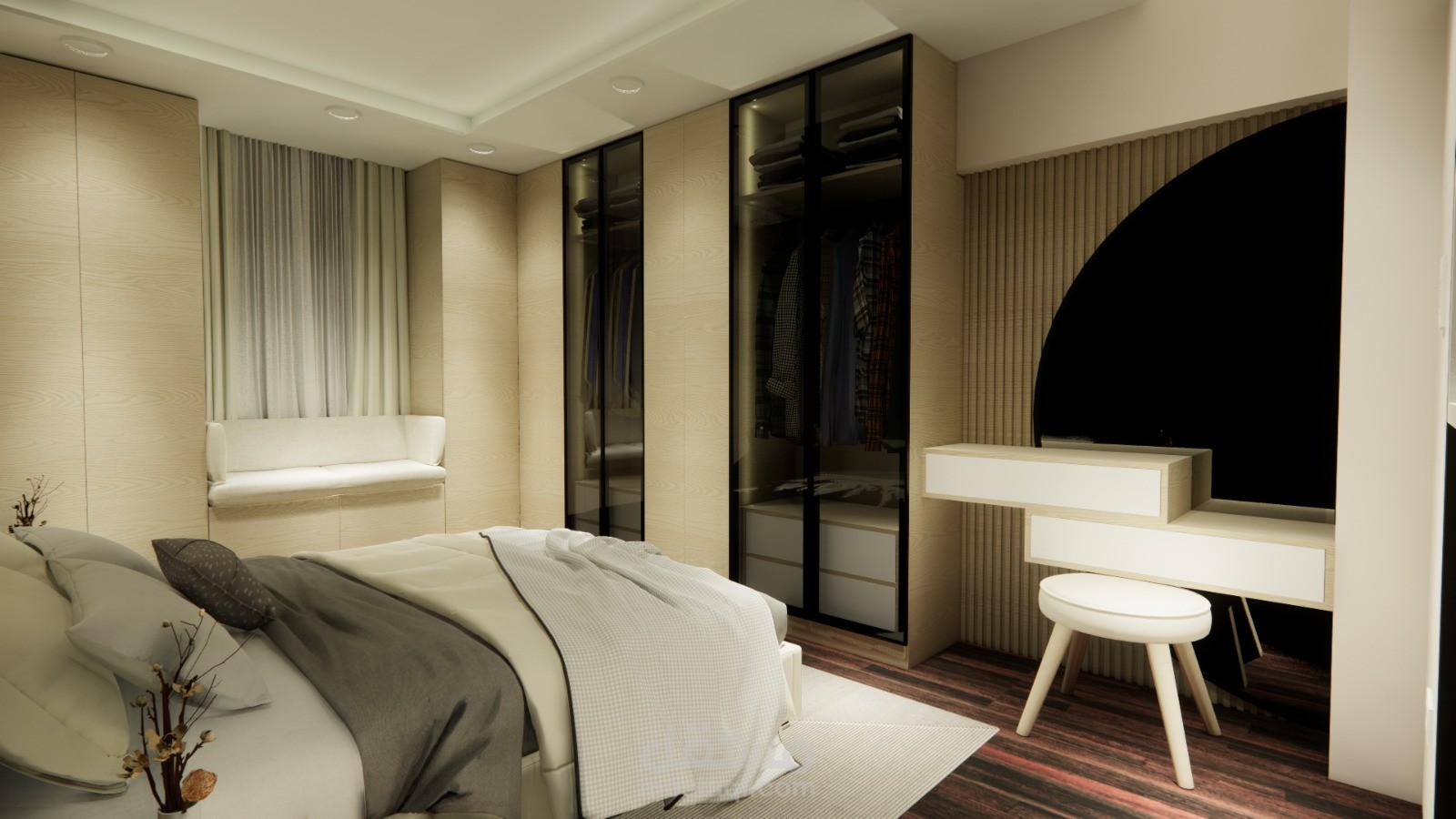 تصميم غرفه ماستر + دريسينج رووم