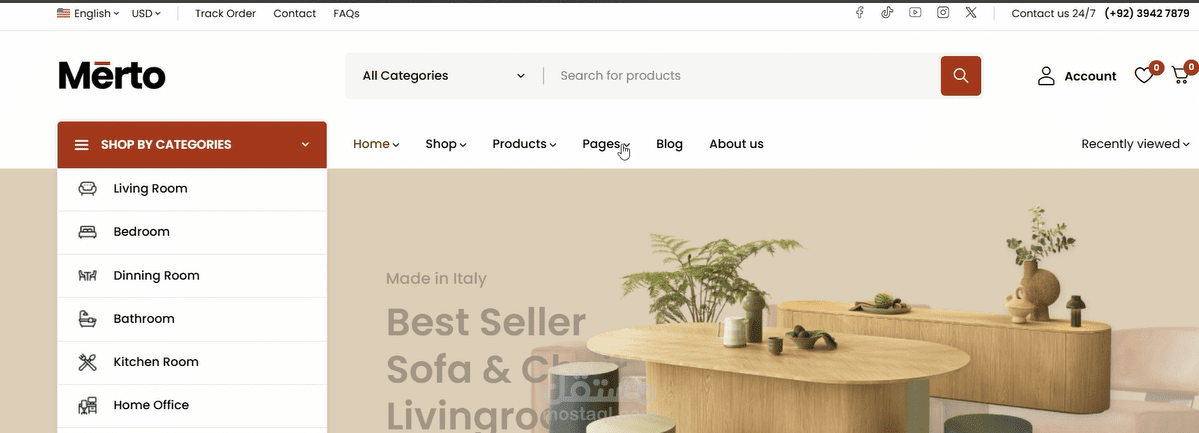 تصميم واجه اماميه لموقع بيع اساس