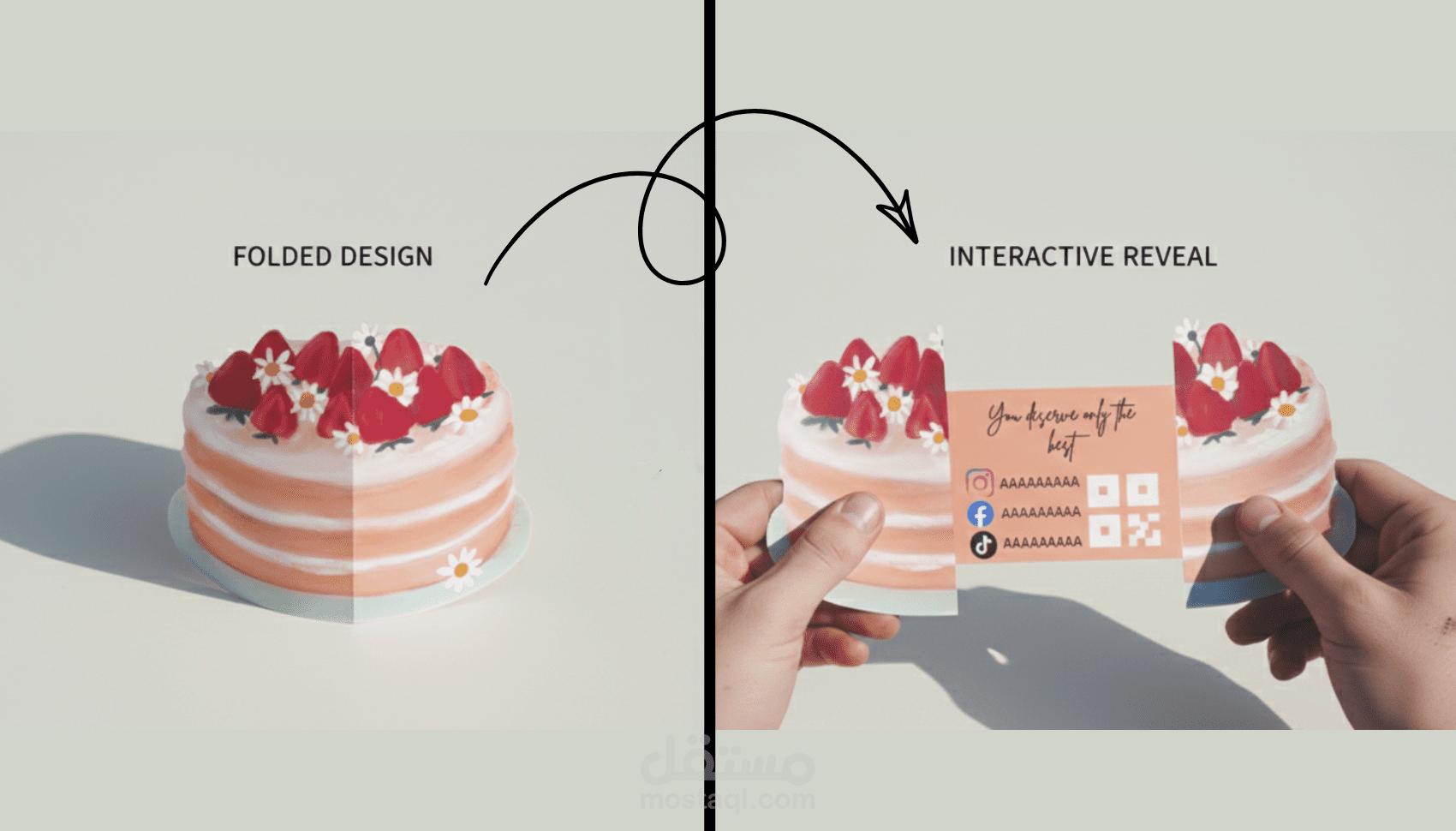 تصميم فلاير تفاعلي مبتكر (Interactive Reveal) لزيادة تفاعل العملاء.