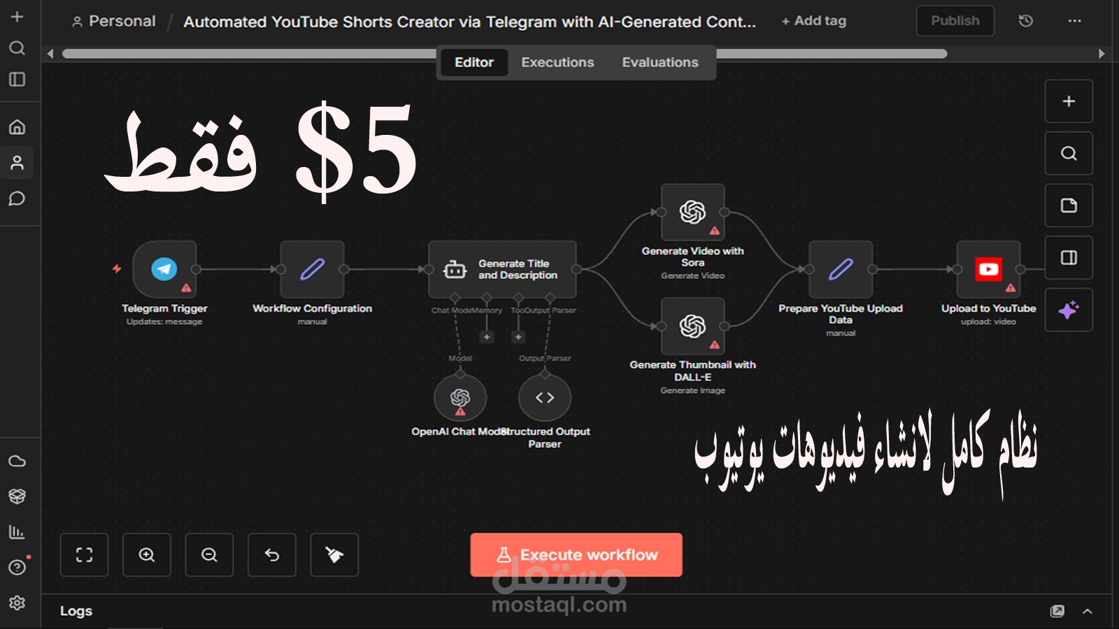 أتمتة المهام باستخدام الذكاء الاصطناعي لانشاء فيديوهات كاملة بدون تدخل