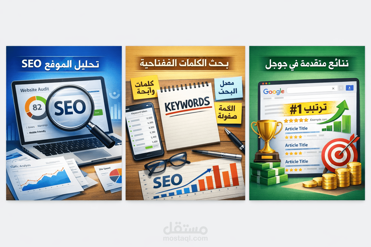 خدمة تحسين موقعك في محركات البحث (SEO) لزيادة الزيارات والتصدر في جوجل