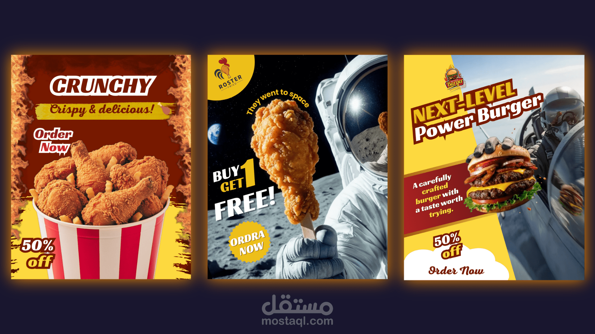 تصميمات سوشيال ميديا احترافيه لمطعم Creative Food Manipulation - Social Media Ad Campaign